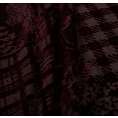 Vintage Designer Silk Devoré Velvet Brown Fabric (sold as 1.5m piece)