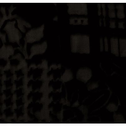 Vintage Designer Silk Devoré Velvet Black Fabric