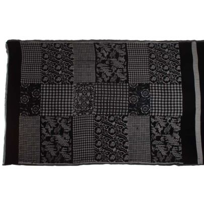 Vintage Designer Silk Devoré Velvet Black Fabric