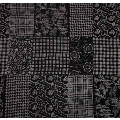 Vintage Designer Silk Devoré Velvet Black Fabric