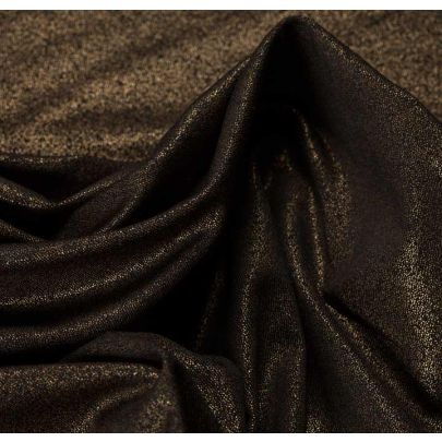 Polyester Foil Print Black/Gold Fabric