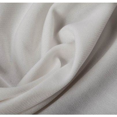 Rayon Elastane White Fabric