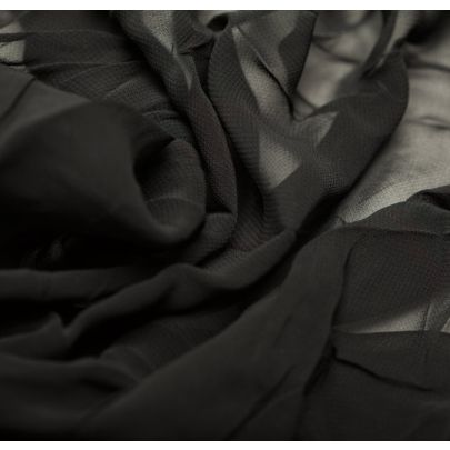 100% Rayon Georgette Black Fabric