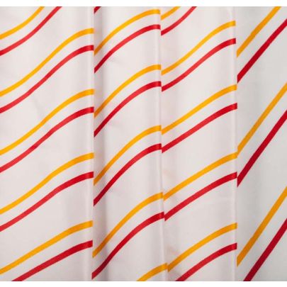 100% Polyester Fabric - Red and Yellow Stripes
