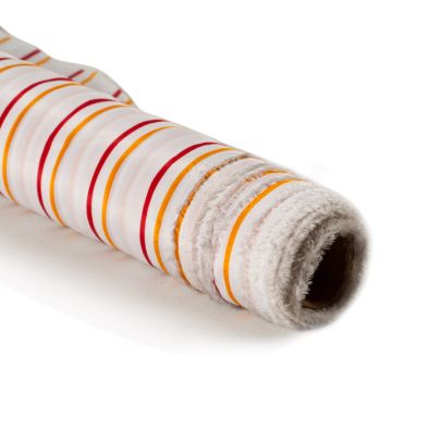 100% Polyester Fabric - Red and Yellow Stripes
