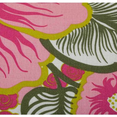 Flower Print Cotton Fabric - Pink