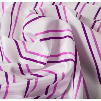 100% Polyester Fabric - Pink And Purple Stripes