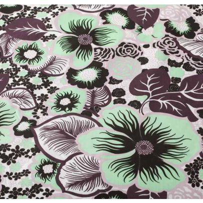 Flower Print Cotton Fabric - Dark