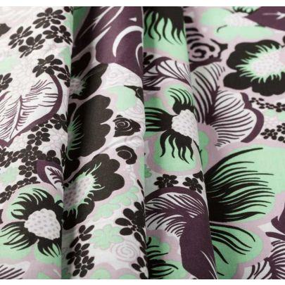 Flower Print Cotton Fabric - Dark