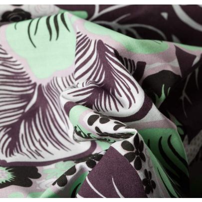 Flower Print Cotton Fabric - Dark