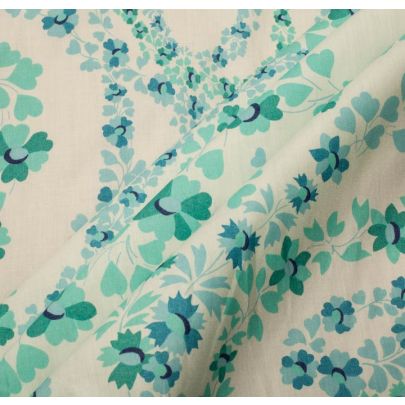 Liberty Art Fabric Aqua Florals Cotton