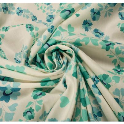 Liberty Art Fabric Aqua Florals Cotton