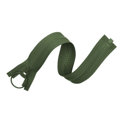 YKK Vislon Sports Open End Zip- Khaki Green 30cm