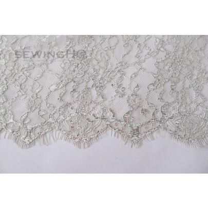 Dark Vanilla Metallic Shimmer Chantilly Lace - dark vanilla Chantilly lace from Solstiss