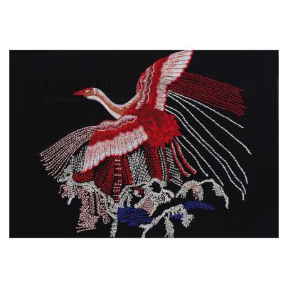 Aurora Flying Stork Embroidery - a stunning flying stork design