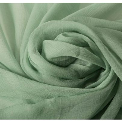 100% Silk Chiffon Green Fabric