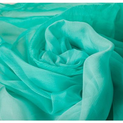 100% Silk Green Fabric