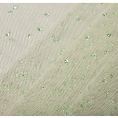 100% Tulle Mesh Green Fabric