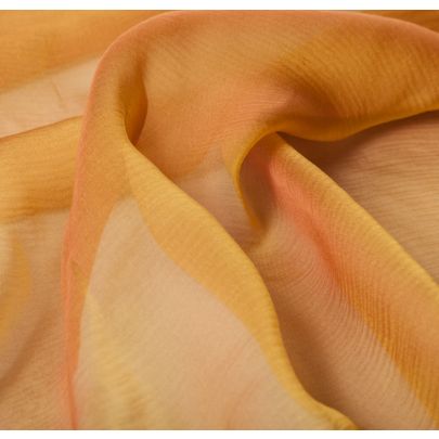 100% Silk Chiffon Yellow Fabric
