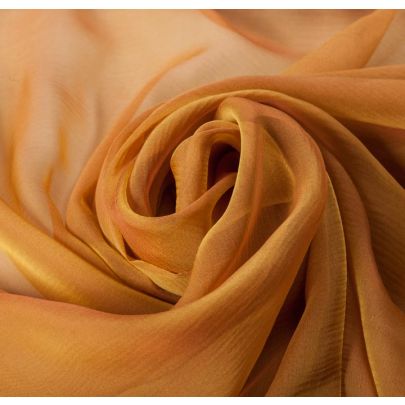 100% Silk Chiffon Yellow Fabric