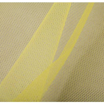 100% Tulle Mesh Yellow Fabric