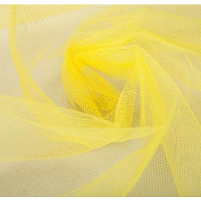 100% Tulle Mesh Yellow Fabric