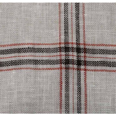 100% Linen Fabric - Large White Check