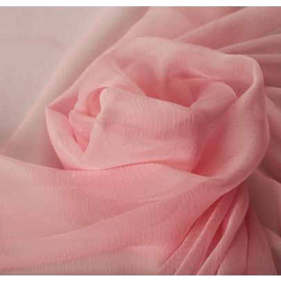 100% Silk Chiffon Pink Fabric