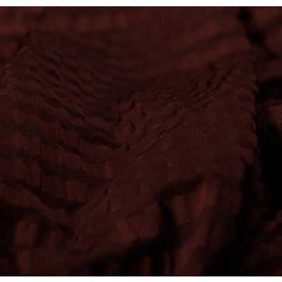 Elasticised Rayon Sear Sucker Brown Fabric