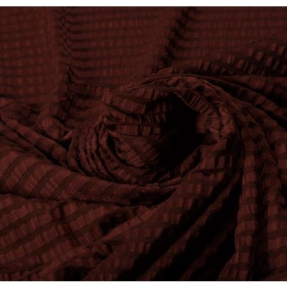 Elasticised Rayon Sear Sucker Brown Fabric