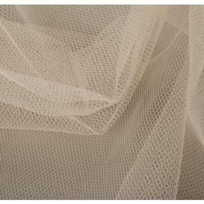 100% Tulle Mesh Peach Fabric