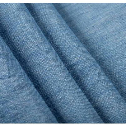 100% Linen Blue Fabrics