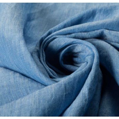 100% Linen Blue Fabrics