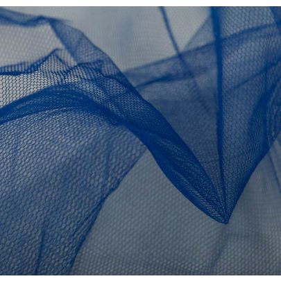 100% Tulle Mesh Blue Fabric