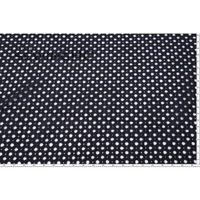 Black Punched Hole Cotton Lace - captivating pattern of punched holes adorning the fabric