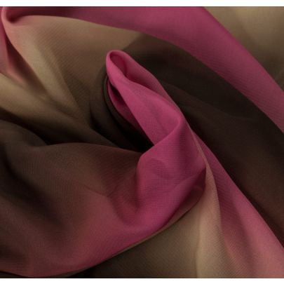 Designer 100% Polyester Georgette Pink Ombre Fabric