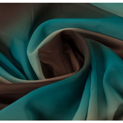 Designer 100% Polyester Georgette Blue Ombre Fabric