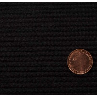 Pleated Wool Black Fabric