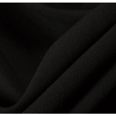 Wool Rayon Blend Black Fabric
