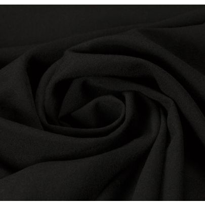 Wool Rayon Blend Black Fabric