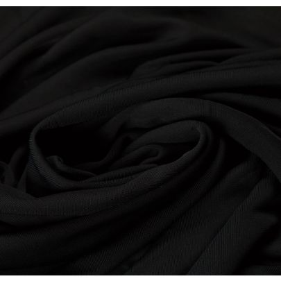 100% Rayon Interlock Black Fabric