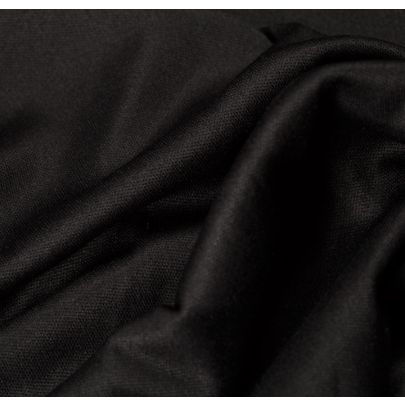 Poly Interlock Black Fabric
