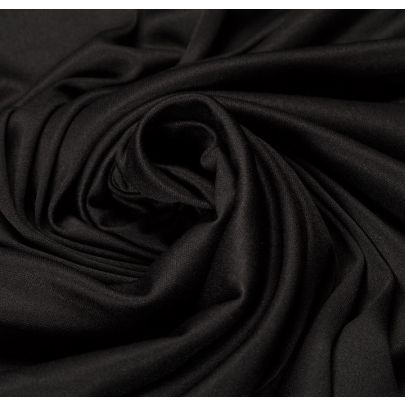 Poly Interlock Black Fabric