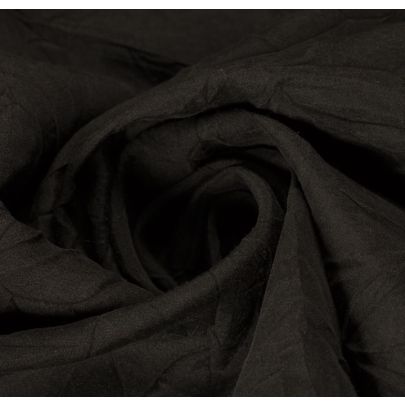 100% Crushed Silk Black Fabric