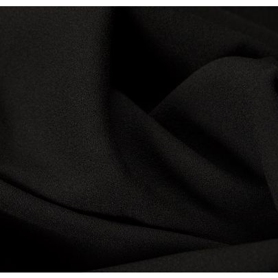 100% Wool Crepe Black Fabric