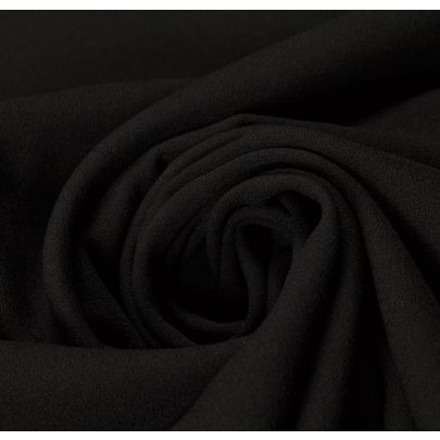 100% Wool Crepe Black Fabric