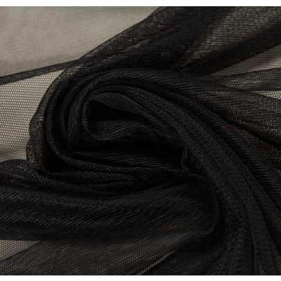 100% Tulle Black Fabric