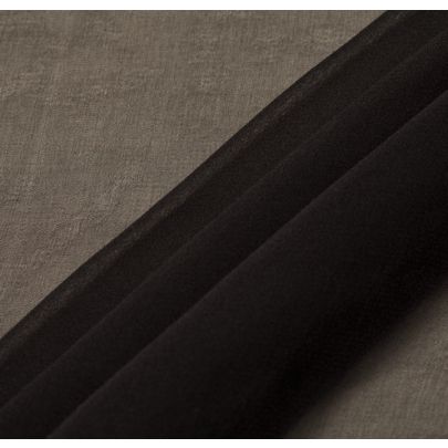 100% Silk Chiffon Black Fabric