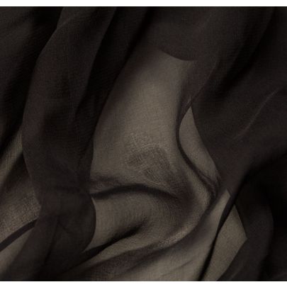 100% Silk Chiffon Black Fabric