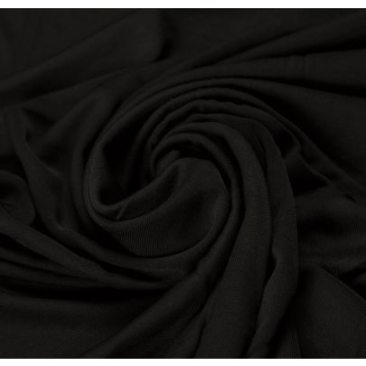 100% Rayon Interlock Black Fabric